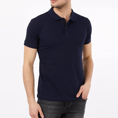 Jason Slim Fit Short Sleeve Polo Shirt // Navy (S)