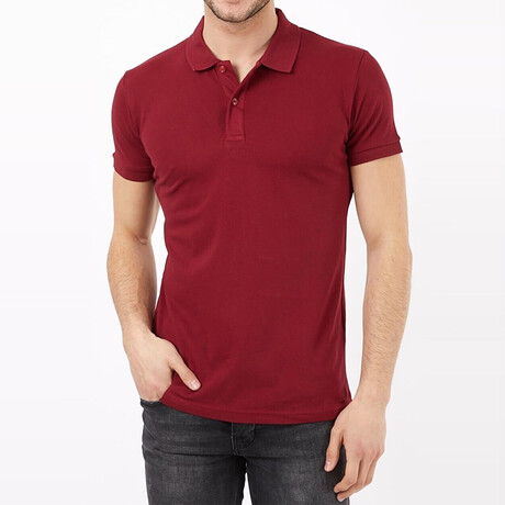 Eric Slim Fit Short Sleeve Polo Shirt // Burgundy (S)
