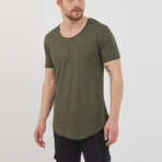 Jose Slim Fit Scoop Neck Short Sleeve T-Shirt // Olive (S)