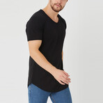 Michael Slim Fit Scoop Neck Short Sleeve T-Shirt // Black (XL)