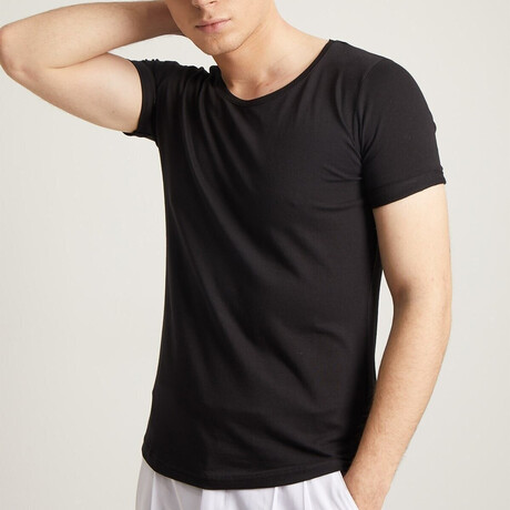 Luke Slim Fit Short Sleeve T-Shirt // Black (S)