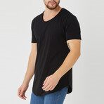 Michael Slim Fit Scoop Neck Short Sleeve T-Shirt // Black (XL)