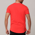 Mateo Slim Fit Scoop Neck Short Sleeve T-Shirt // Red (M)