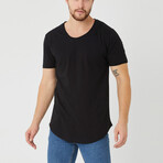 Michael Slim Fit Scoop Neck Short Sleeve T-Shirt // Black (XL)