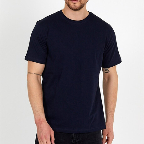 Miles Slim Fit Short Sleeve T-Shirt // Navy (S)