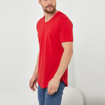 Alexander Slim Fit Scoop Neck Short Sleeve T-Shirt // Red (L)