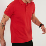 William Slim Fit Short Sleeve Polo Shirt // Red (S)