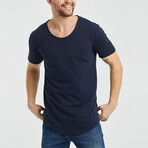 Jackson Slim Fit Scoop Neck Short Sleeve T-Shirt // Navy (S)