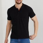 Daniel Slim Fit Short Sleeve Polo Shirt // Black (S)