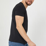 Andrew Slim Fit V-Neck Short Sleeve T-Shirt // Black (S)