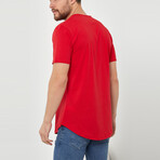 Alexander Slim Fit Scoop Neck Short Sleeve T-Shirt // Red (L)