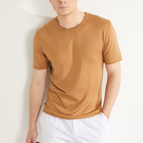 Gabriel Slim Fit Short Sleeve T-Shirt // Taba (S)
