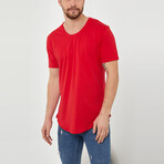 Alexander Slim Fit Scoop Neck Short Sleeve T-Shirt // Red (L)