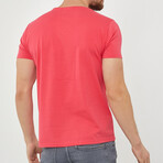 Dylan Slim Fit V-Neck Short Sleeve T-Shirt // Fuchsia (M)