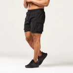 Code 2-in-1 Cargo Shorts // Black (Small)