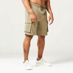 Code 2-in-1 Knee-length Cargo Shorts // Deep Lichen Green (Small)