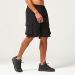 Code 2-in-1 Knee-length Cargo Shorts // Black (Small)