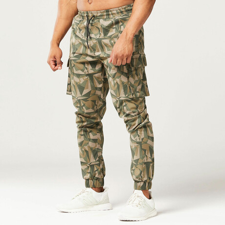 Code Camo Cargo Pants // Deep Lichen Green Print (Small)