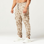 Code Camo Cargo Pants // Cobblestone Print (Small)
