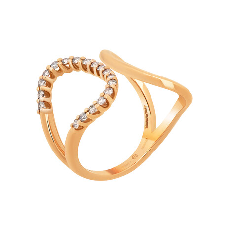 18K Rose Gold Diamond Ring // Ring Size: 6.75 // Store Display