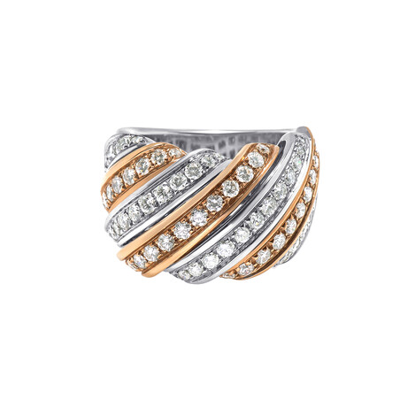 Salvini // 18K White Gold + 18K Rose Gold Diamond Ring // Ring Size: 7.75 // Store Display