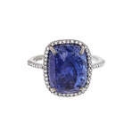 Bavna // 18K White Gold Diamond + Tanzanite Ring // Ring Size: 6.75 // Store Display