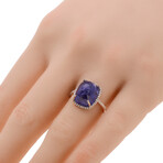 Bavna // 18K White Gold Diamond + Tanzanite Ring // Ring Size: 6.75 // Store Display