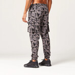 Code Camo Cargo Pants // Black Print (Large)