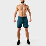 Limitless 2 In 1 Shorts // Teal (Medium)