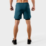 Limitless 2 In 1 Shorts // Teal (Medium)