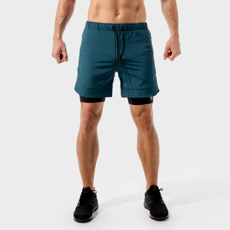 Limitless 2 In 1 Shorts // Teal (Medium)