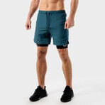 Limitless 2 In 1 Shorts // Teal (Medium)