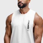 Warrior Cut Off Stringer // Pearl White (X-Large)