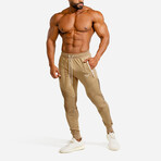 Statement Ribbed Joggers // Nude (Small)
