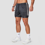 Hybrid Performance 2-in-1 Shorts // Charcoal (Small)