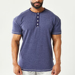 Golden Era Waffle Short Sleeve Top // Patriot Blue (Small)