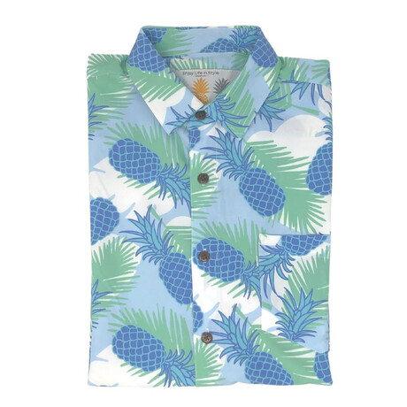 Pineapple Cool Hawaiian Shirt // Blue + White (S)