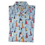 Sailin Away Hawaiian Shirt // Blue + Red + Black (L)