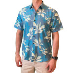 Dad Bod Hawaiian Shirt // Blue + White (XL)