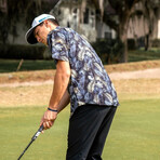 Gold Palms Hawaiian Shirt // Black + Gold + Gray (XL)