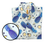 Disco Pineapple Hawaiian Shirt // White + Blue (XL)