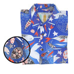 Blue Abyss Hawaiian Shirt // White + Blue + Red (L)