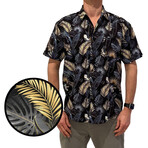 Gold Palms Hawaiian Shirt // Black + Gold + Gray (S)