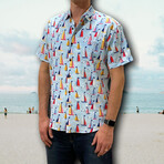 Sailin Away Hawaiian Shirt // Blue + Red + Black (M)