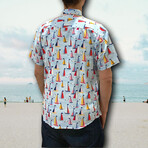 Sailin Away Hawaiian Shirt // Blue + Red + Black (M)