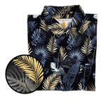 Gold Palms Hawaiian Shirt // Black + Gold + Gray (L)