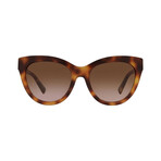 Valentino // Women's Cat Eye Sunglasses // Light Havana + Gradient Brown