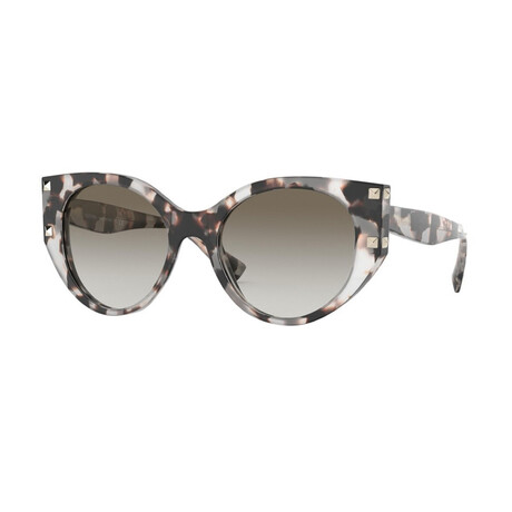 Valentino // Women's Cat Eye Sunglasses // Havana Brown + Gradient Gray Green