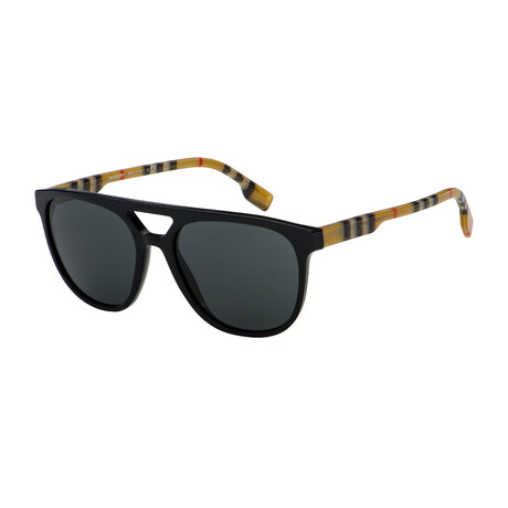 Burberry // Men's Foxcote Square Sunglasses // Black + Gray