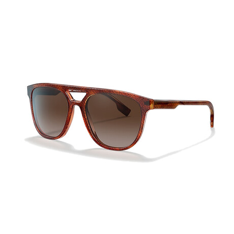 Burberry // Men's Foxcote Square Sunglasses // Black + Light Havana + Brown Gradient